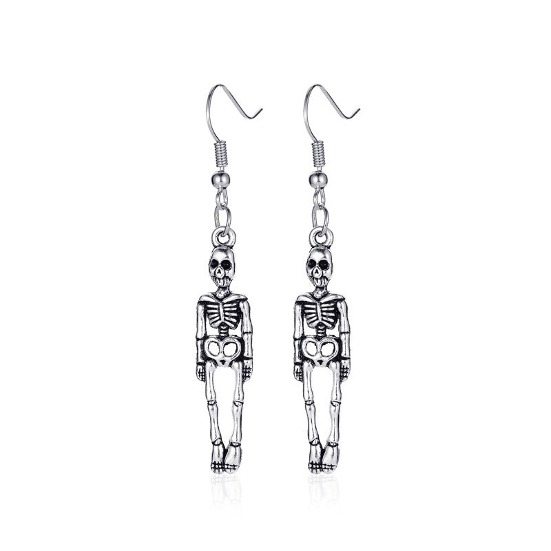 Vintage Skull Bat Spider Earrings