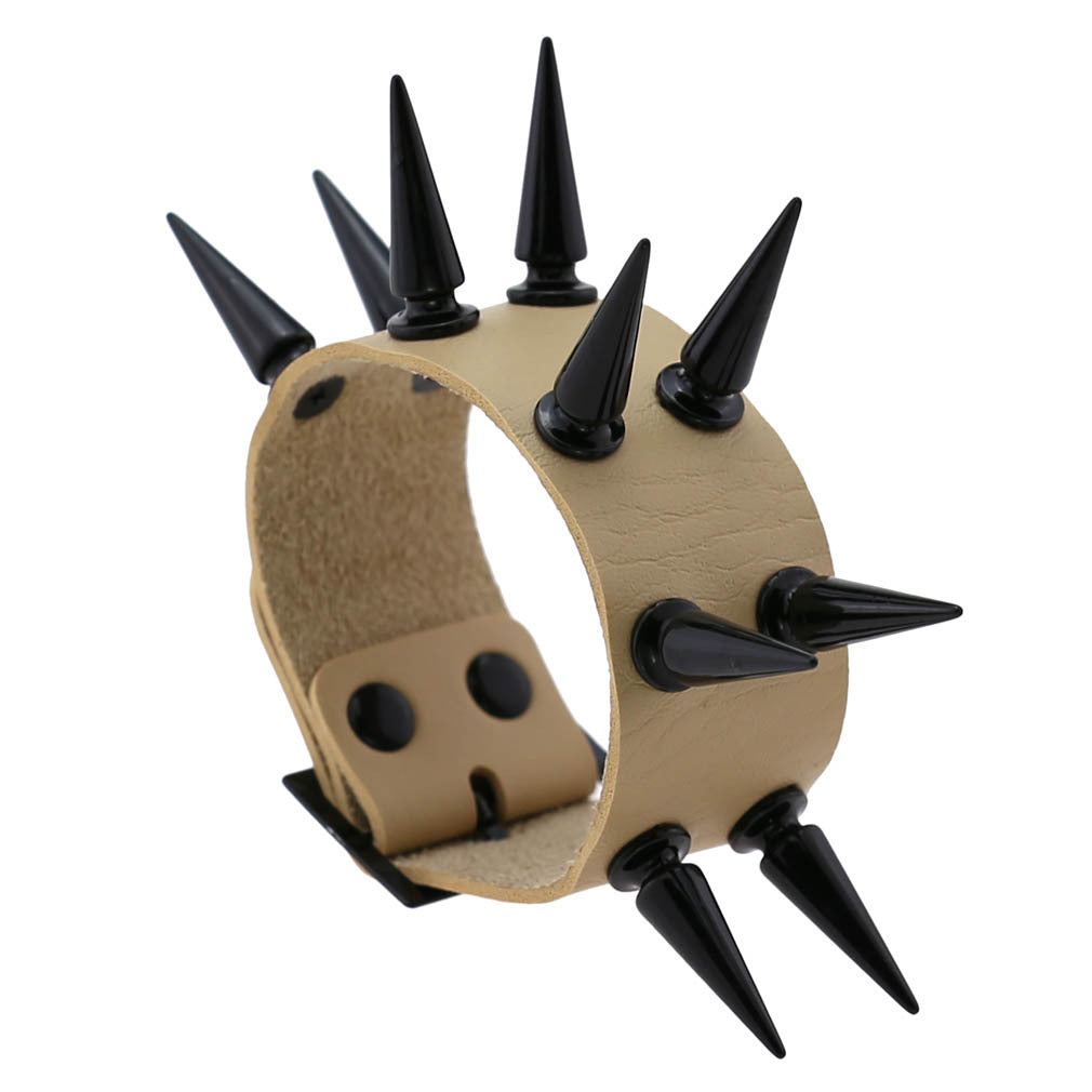 Emo Spike Bracelet Vegan Leather Punk Bracelets Goth Girl Boy Cuff Bangle