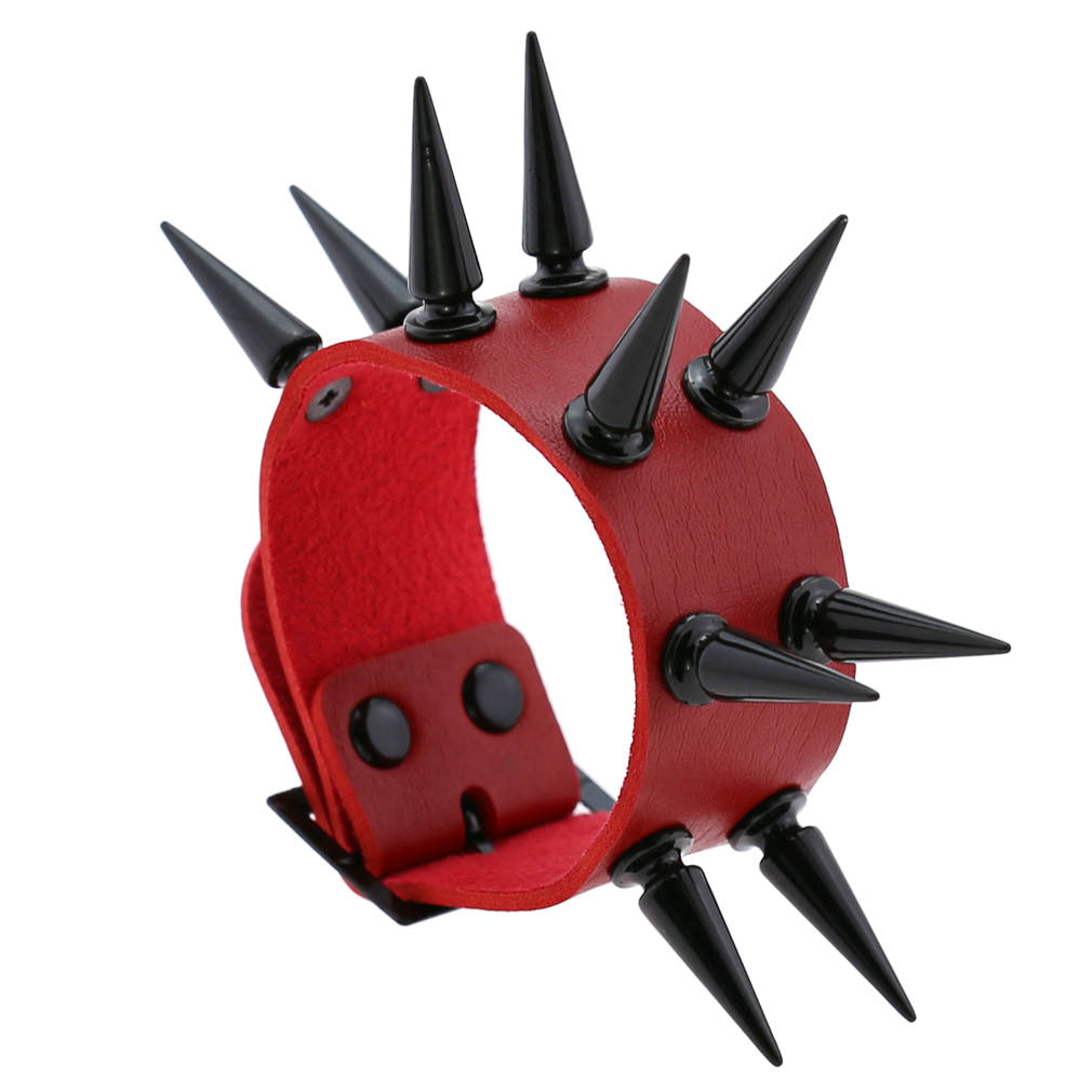 Emo Spike Bracelet Vegan Leather Punk Bracelets Goth Girl Boy Cuff Bangle