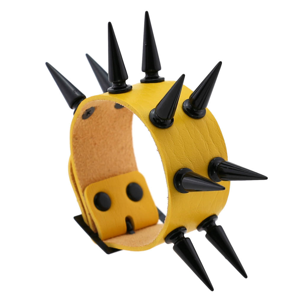 Emo Spike Bracelet Vegan Leather Punk Bracelets Goth Girl Boy Cuff Bangle