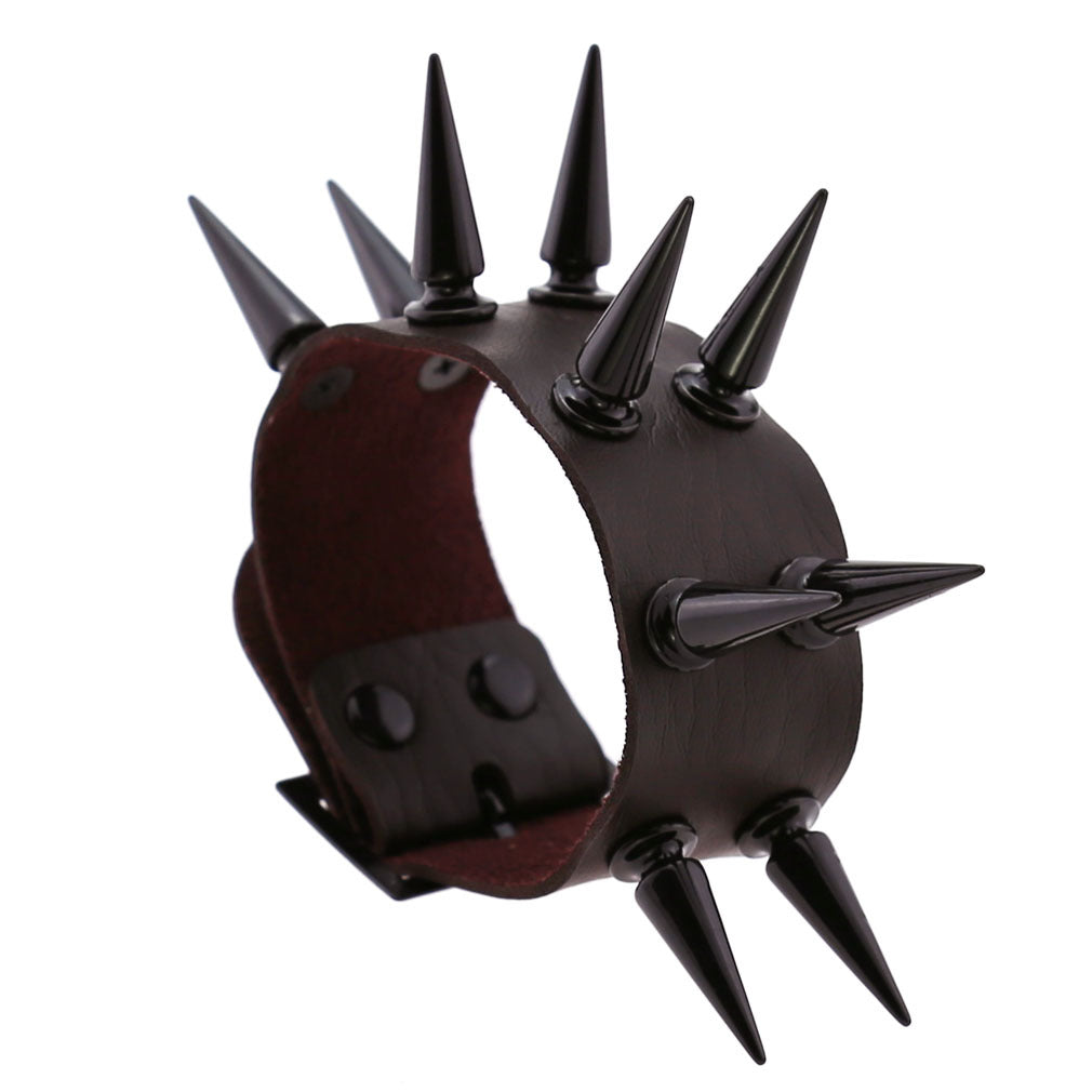 Emo Spike Bracelet Vegan Leather Punk Bracelets Goth Girl Boy Cuff Bangle