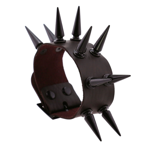Emo Spike Bracelet Vegan Leather Punk Bracelets Goth Girl Boy Cuff Bangle