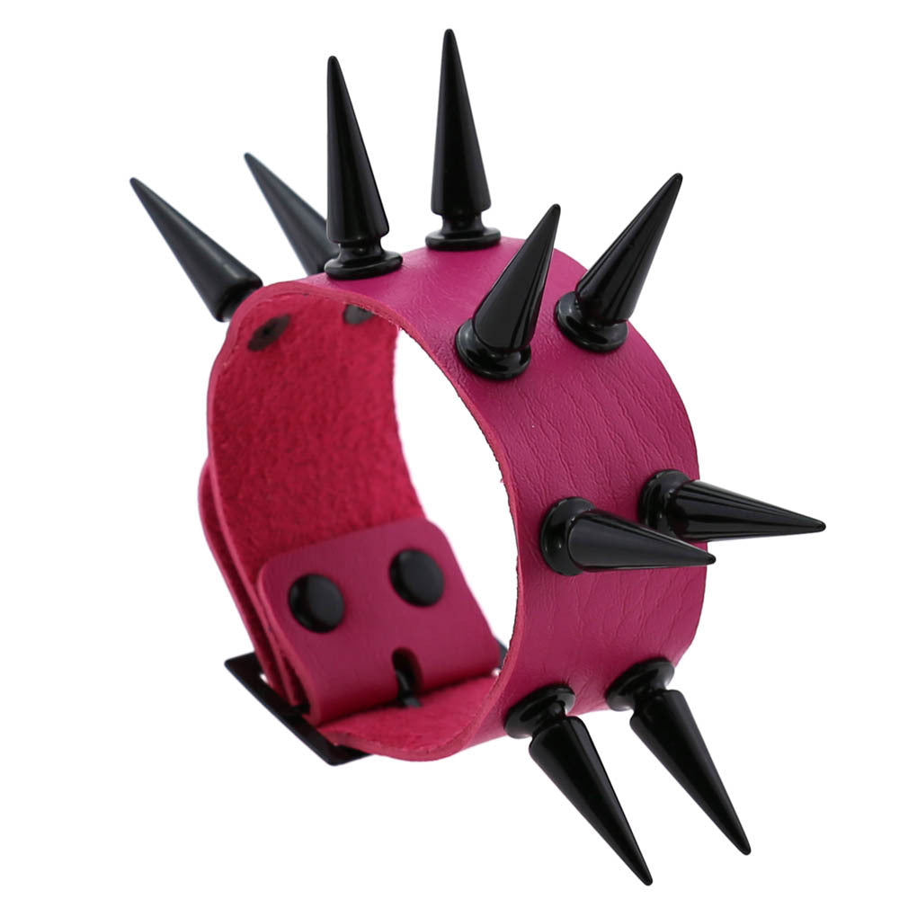 Emo Spike Bracelet Vegan Leather Punk Bracelets Goth Girl Boy Cuff Bangle