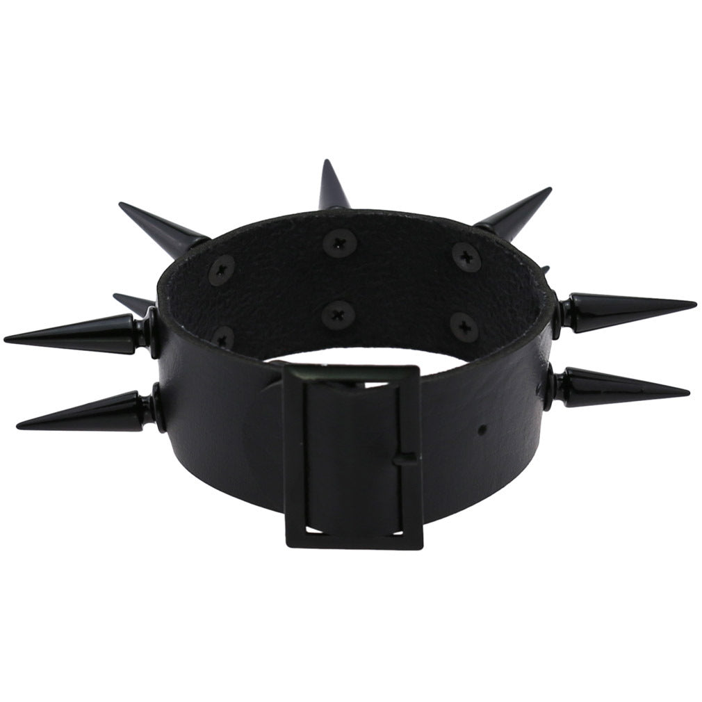 Emo Spike Bracelet Vegan Leather Punk Bracelets Goth Girl Boy Cuff Bangle