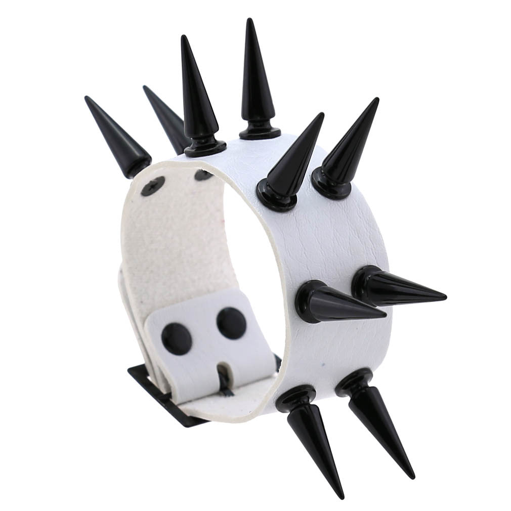 Emo Spike Bracelet Vegan Leather Punk Bracelets Goth Girl Boy Cuff Bangle
