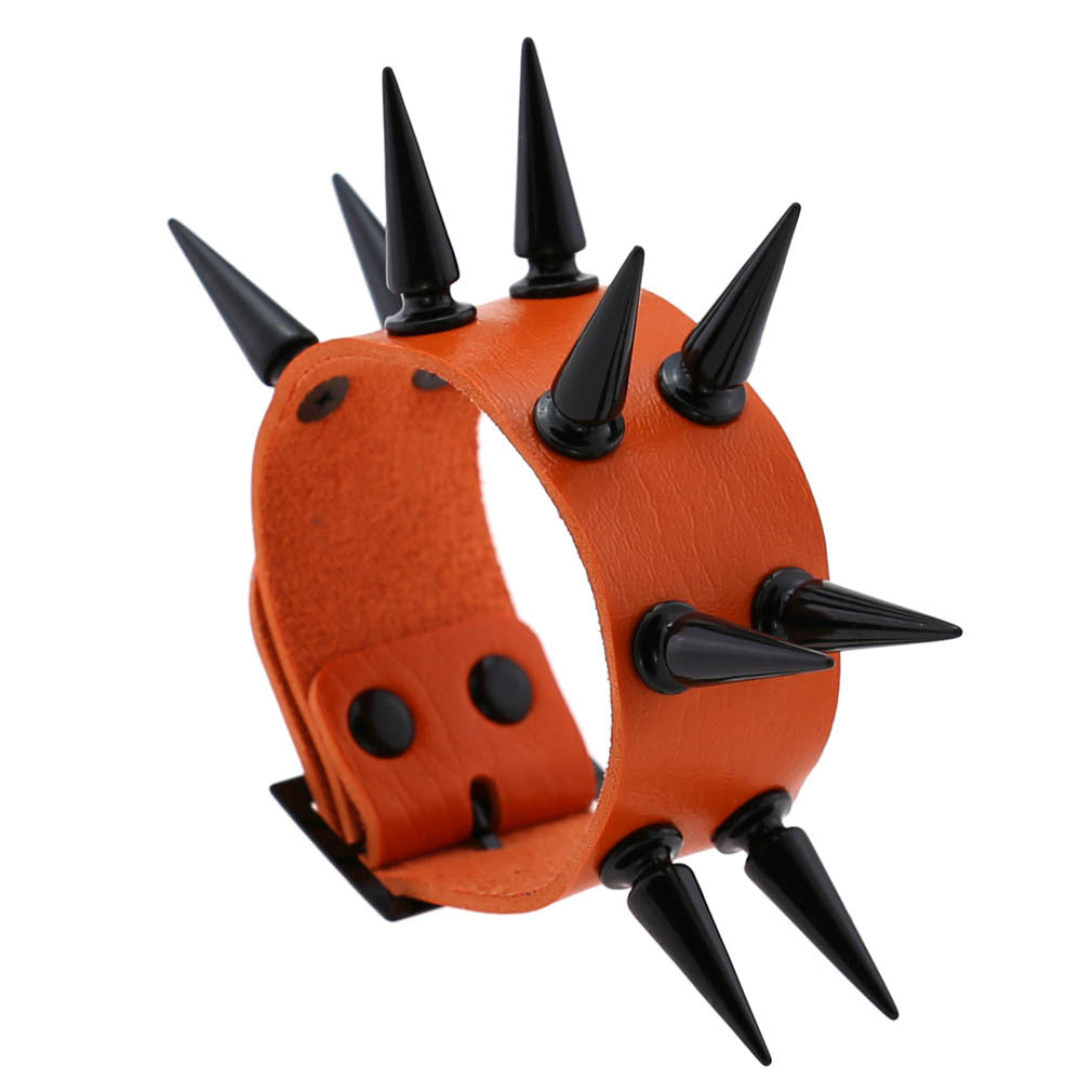 Emo Spike Bracelet Vegan Leather Punk Bracelets Goth Girl Boy Cuff Bangle