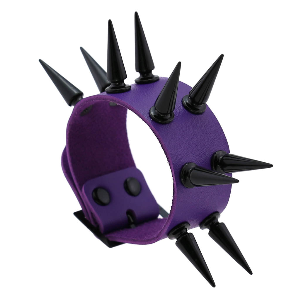 Emo Spike Bracelet Vegan Leather Punk Bracelets Goth Girl Boy Cuff Bangle