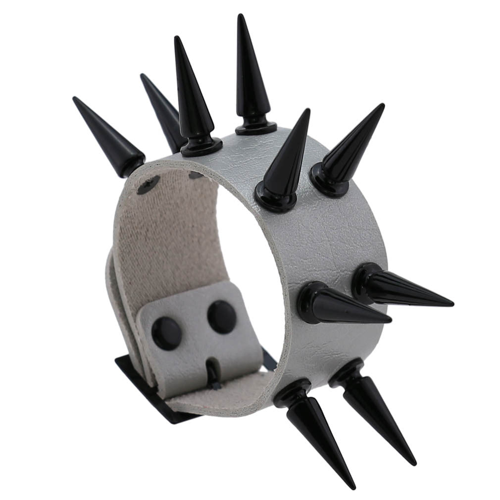 Emo Spike Bracelet Vegan Leather Punk Bracelets Goth Girl Boy Cuff Bangle