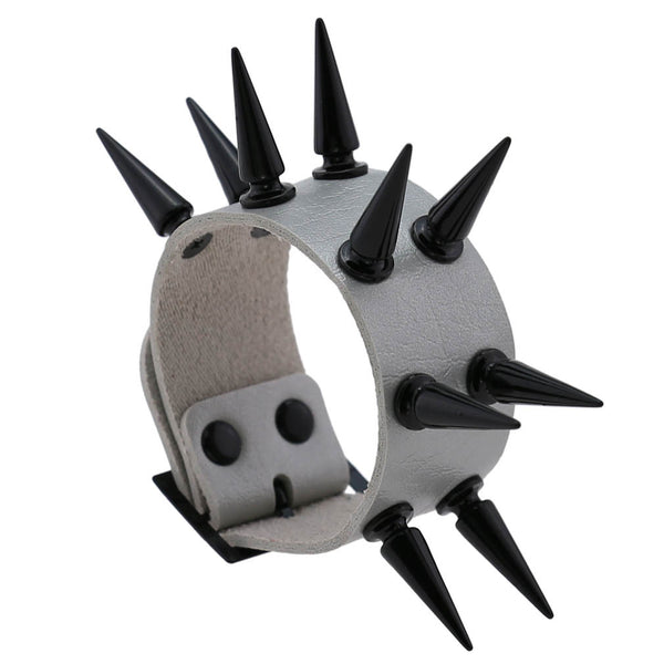 Emo Spike Bracelet Vegan Leather Punk Bracelets Goth Girl Boy Cuff Bangle