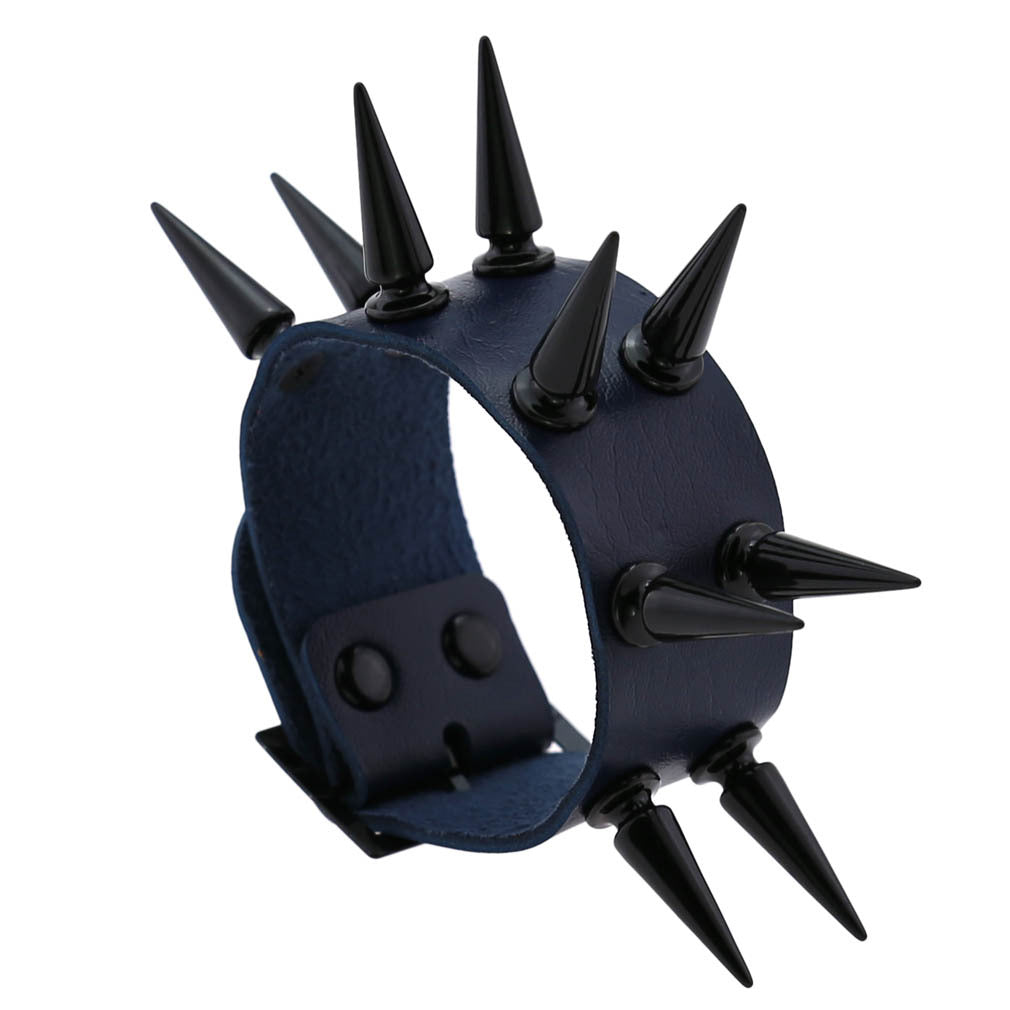 Emo Spike Bracelet Vegan Leather Punk Bracelets Goth Girl Boy Cuff Bangle
