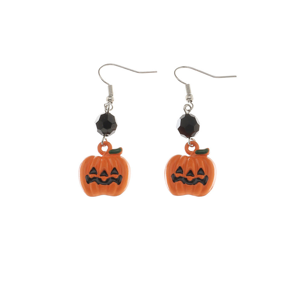 Personality Scary Face Pumpkin Earrings Ear Hooks