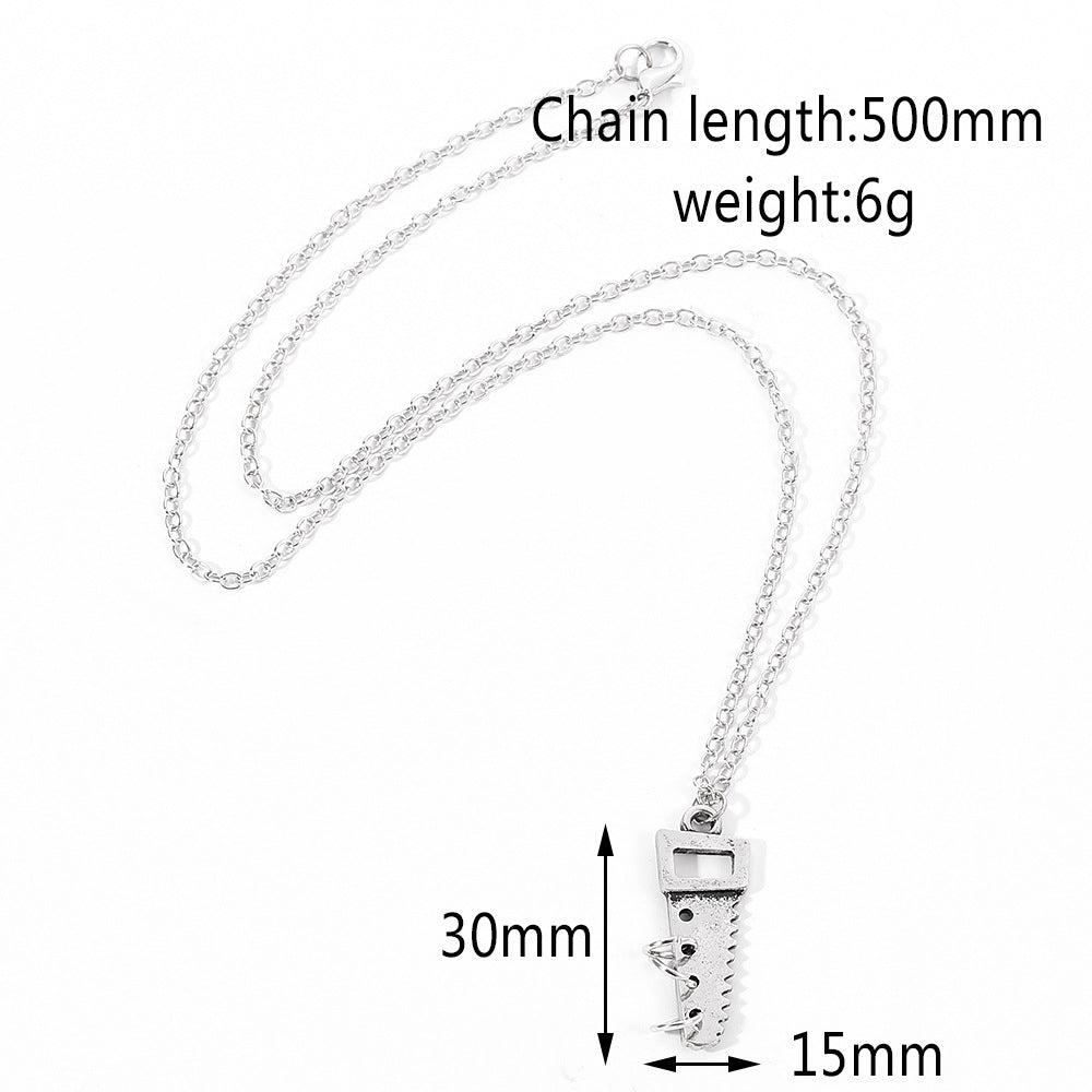 Street Cool Dark Wind Saw Necklace Personality Punk