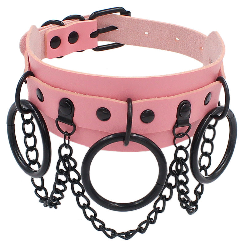 Dark Gothic Harajuku PU Leather Collar
