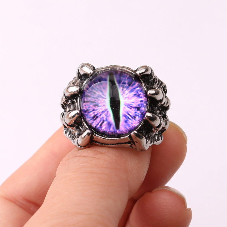 Men And Women Retro Dragon Claw Eagle Claw Eye Ring Punk