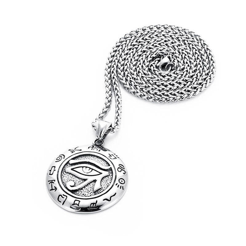 Retro Eye Of Horus Personality Constellation Necklace Creative Punk Male