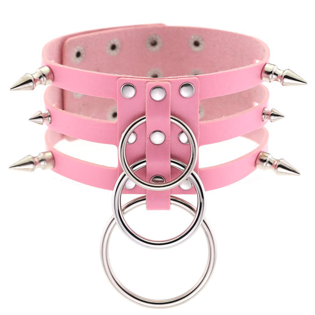 Dark Gothic Harajuku PU Leather Collar