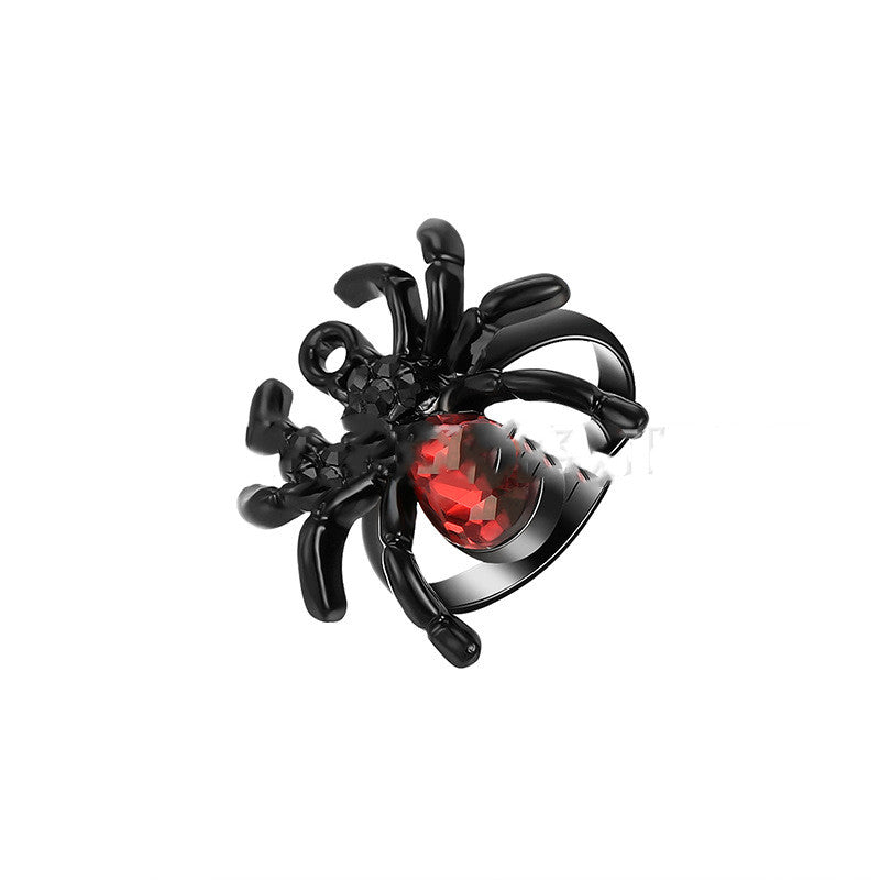 Spider Necklace Ring Live Earring Set