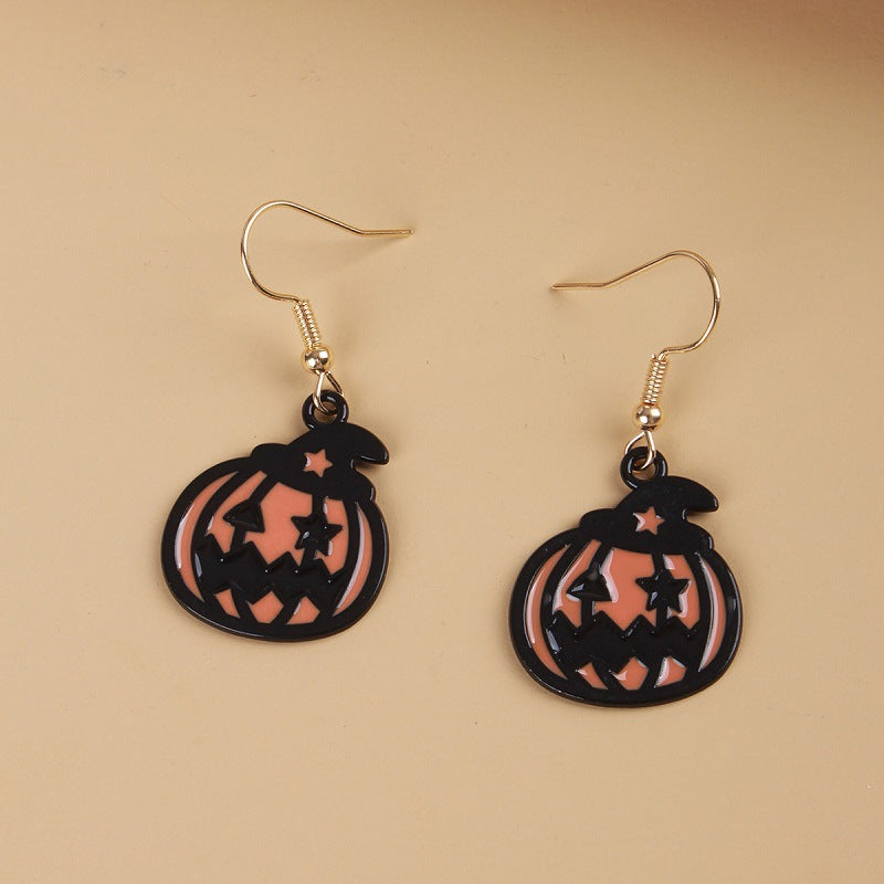 Ghost Skull Ear Hook Holiday Earrings