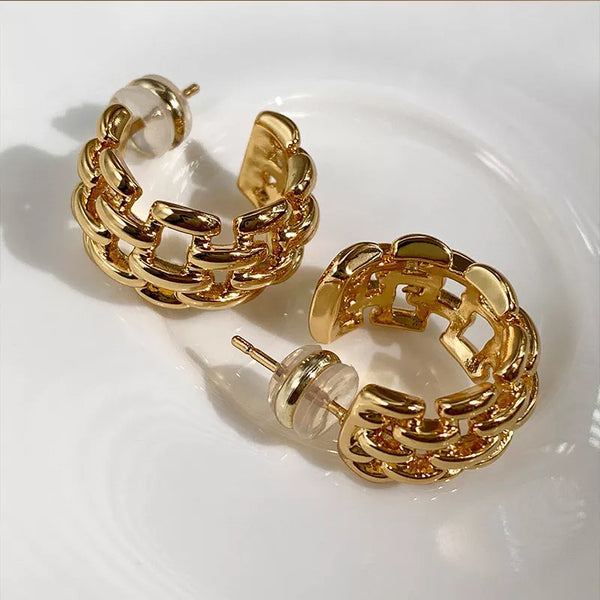Hemp Chain Woven Circle  Earrings