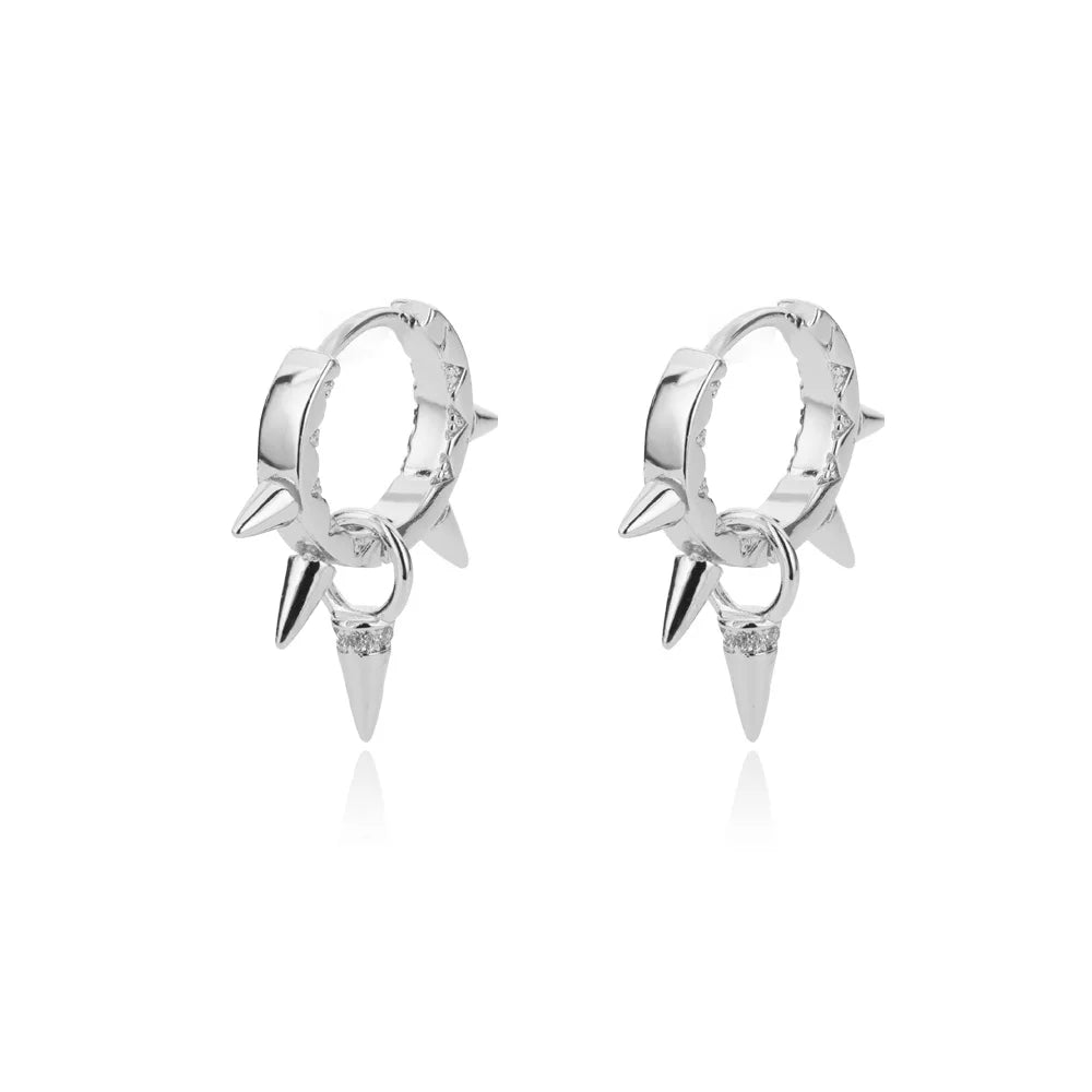Punk Spike Rivet Hoop Earrings