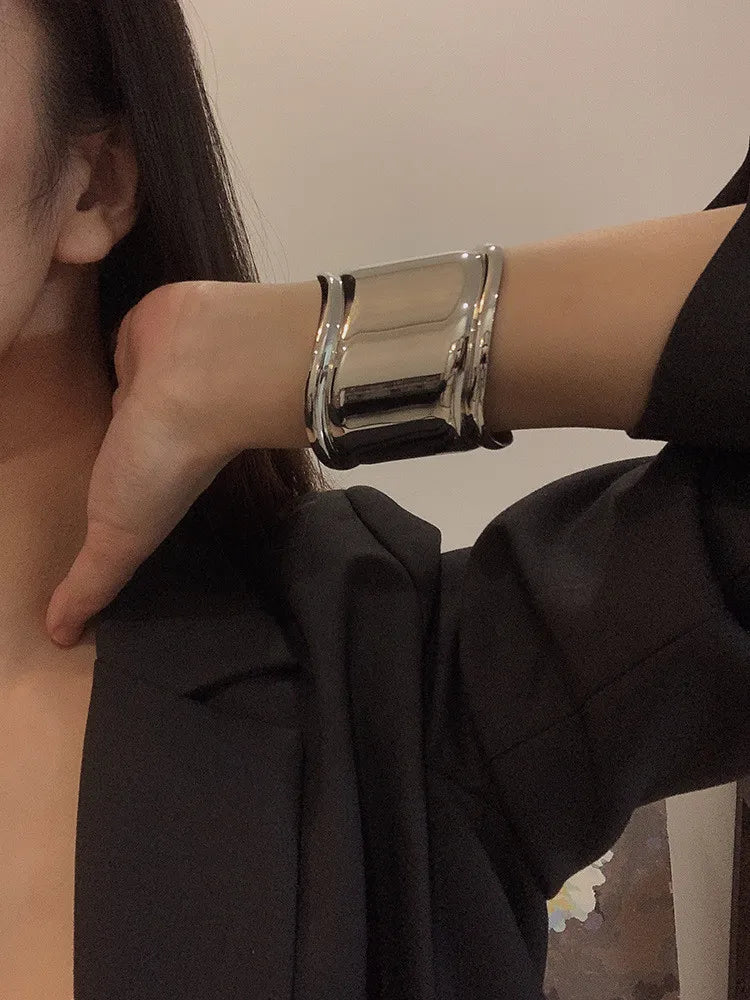 Metal Wave Asymmetry Openings Bracelet