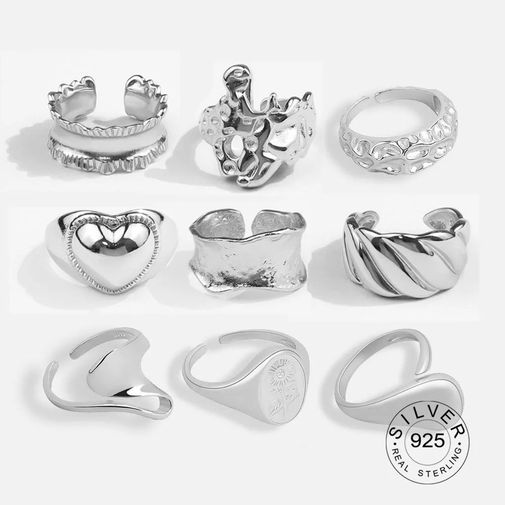 Trendy fine Jewelry Large Adjustable Antique Rings Anillos