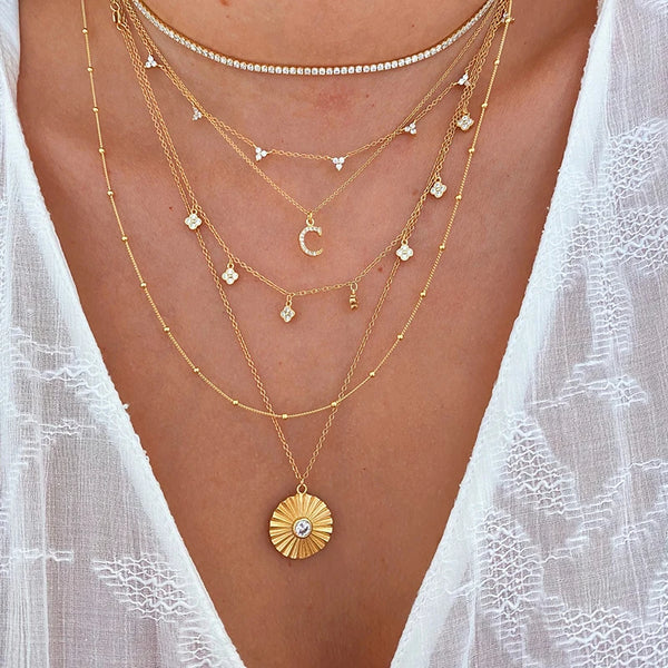 CANNER Three Diamond Clavicle Necklace