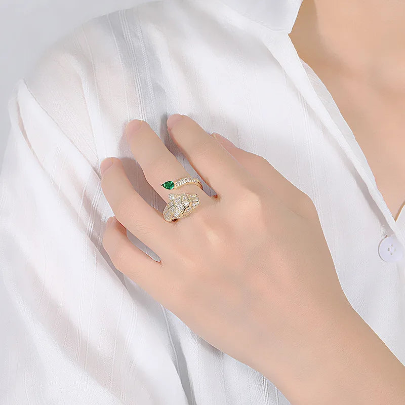 Leopard Head Ring