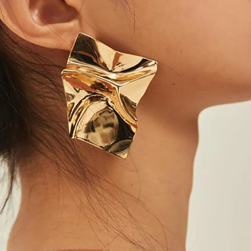 Exaggerated Temperament Simple Alloy Irregular Geometric Earrings