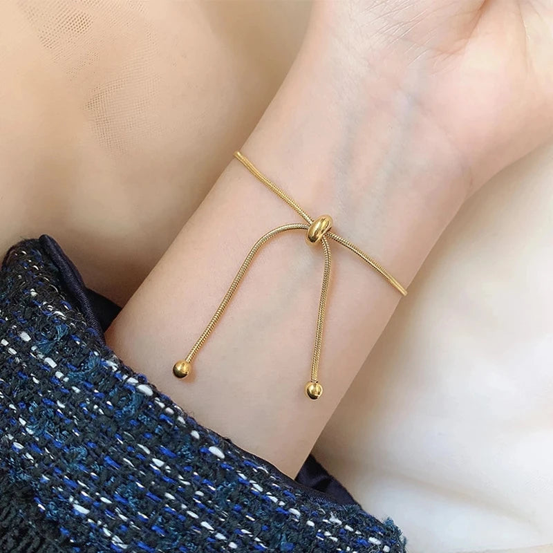 Bracelet Gold Color Snake Chain Bangle
