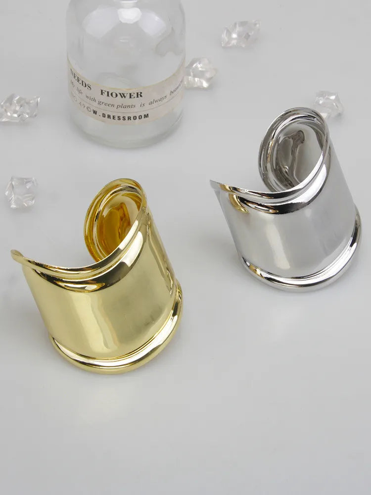 Metal Wave Asymmetry Openings Bracelet