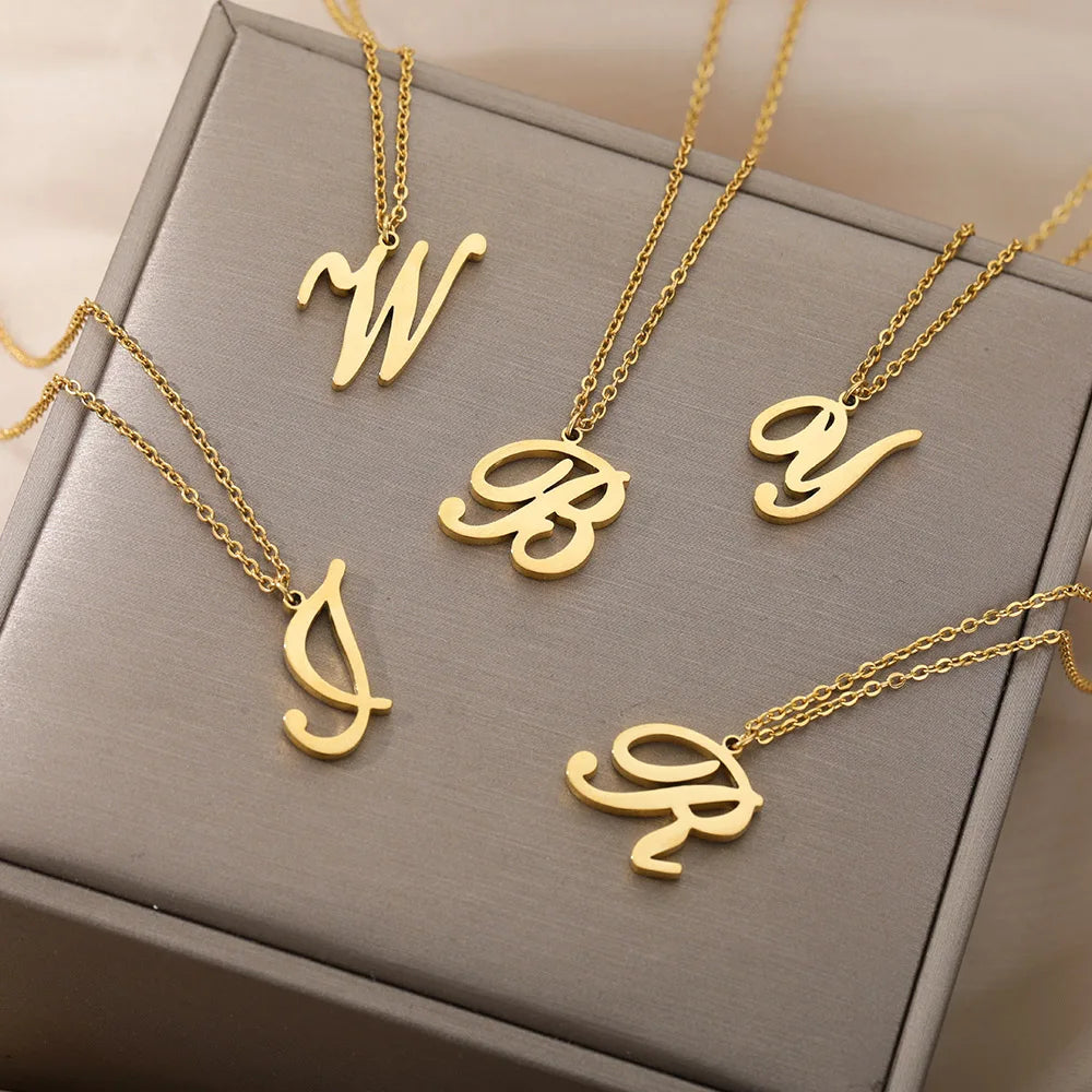 Dainty Initial Letter Necklaces