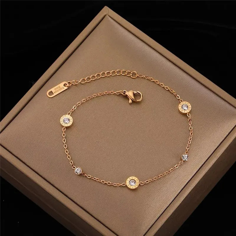 Roman Numerals Crystal Bracelet