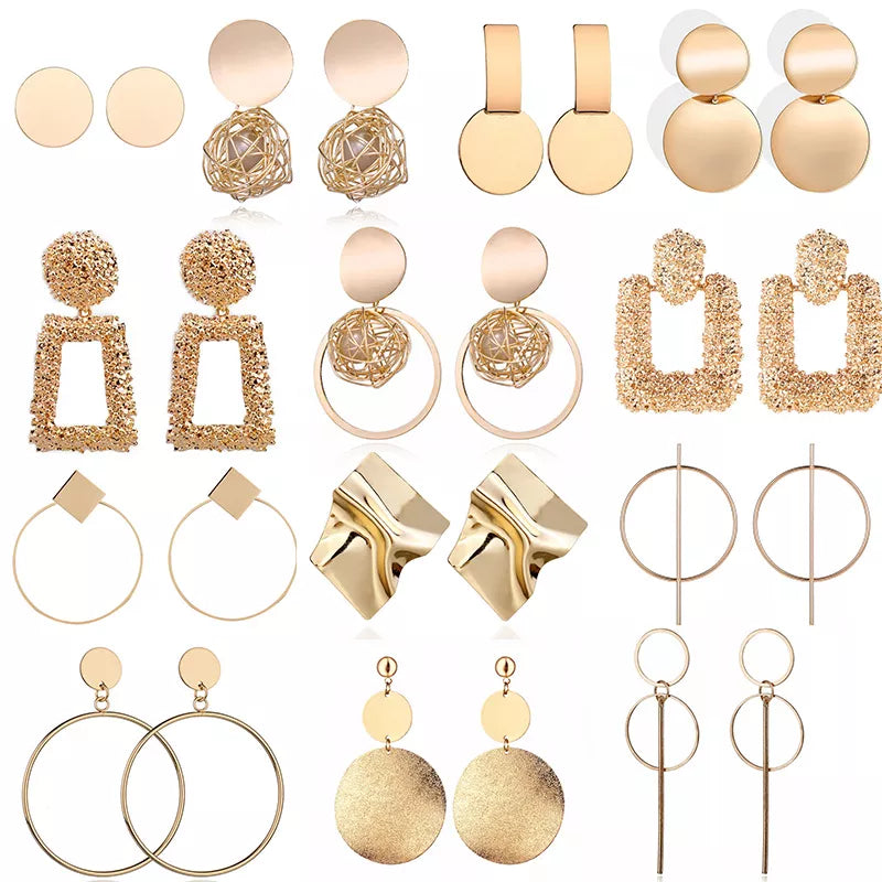 Round Hanging Dangle Earrings
