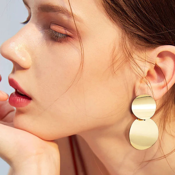 Round Hanging Dangle Earrings