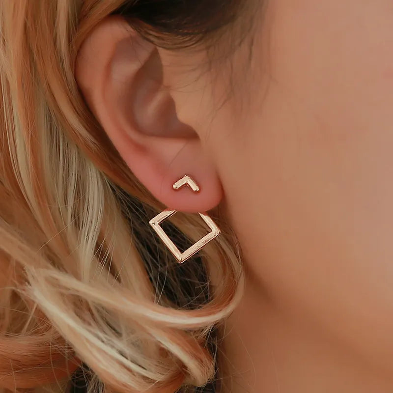 Nickel Square Stud Earrings