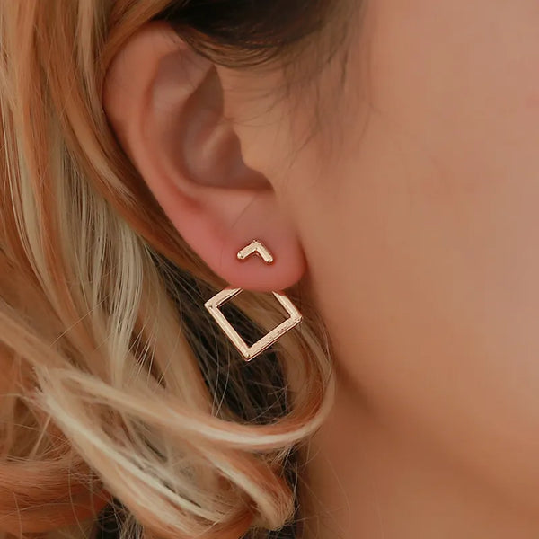 Nickel Square Stud Earrings