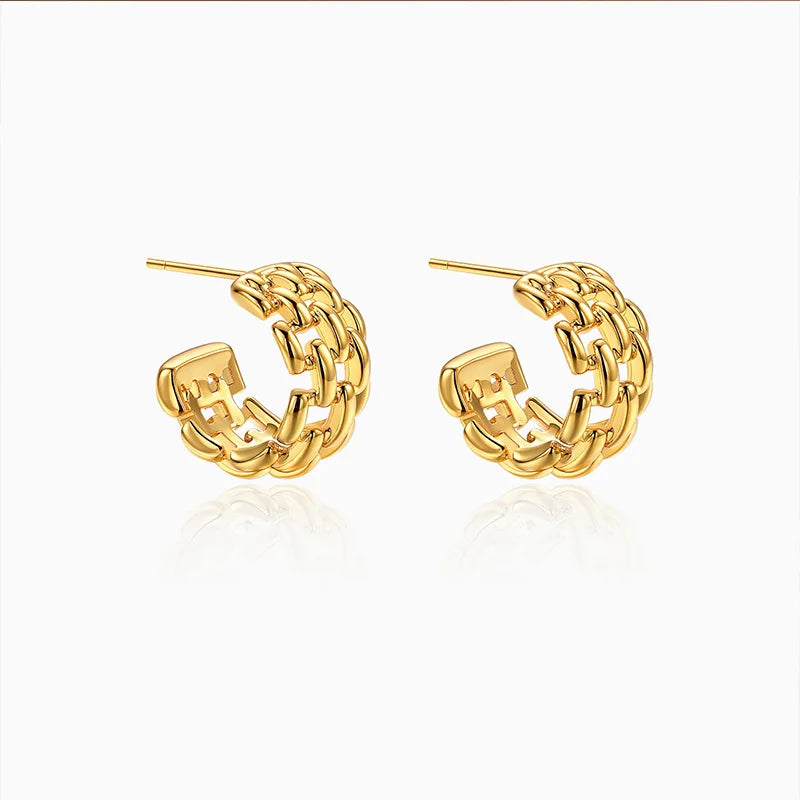 Hemp Chain Woven Circle  Earrings