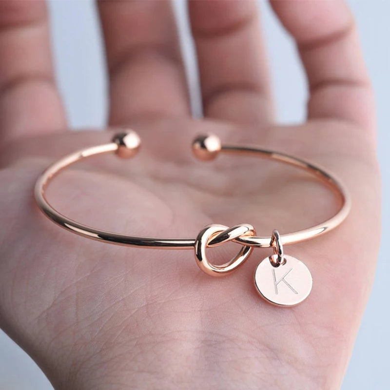 Pulseiras Initial Bracelets Bangles Open Knot Cuff Bangle Bracelets
