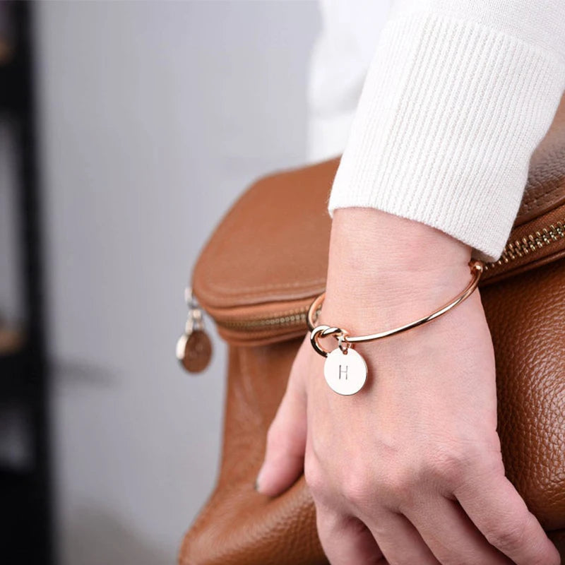 Pulseiras Initial Bracelets Bangles Open Knot Cuff Bangle Bracelets