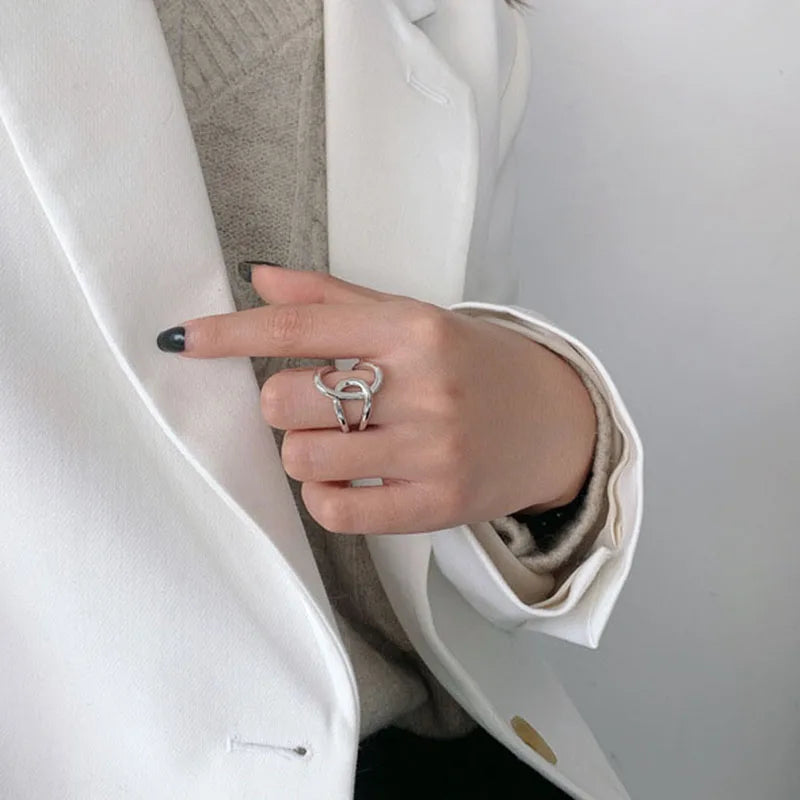 XIYANIKE Cross Knotted Rings