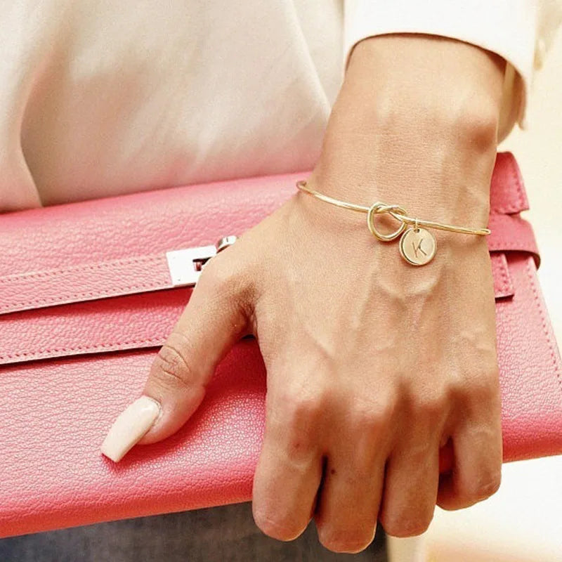 Pulseiras Initial Bracelets Bangles Open Knot Cuff Bangle Bracelets