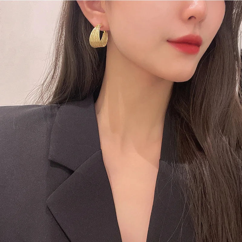 Retro Exaggerated Multilayer Stud Earrings