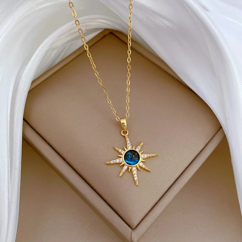 Exquisite Starry Planet Zircon Necklace