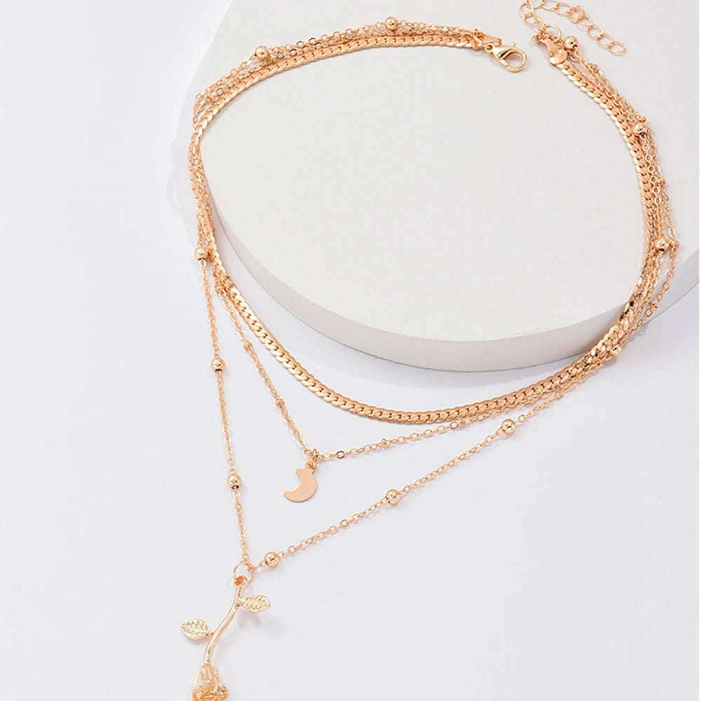 Rose Flower Choker Necklace