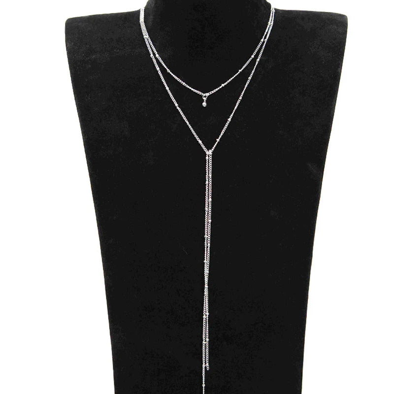 Long Beads Tassel Choker Necklaces
