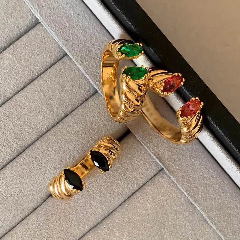 Foxanry Non-fading Gold Color Engagement Rings
