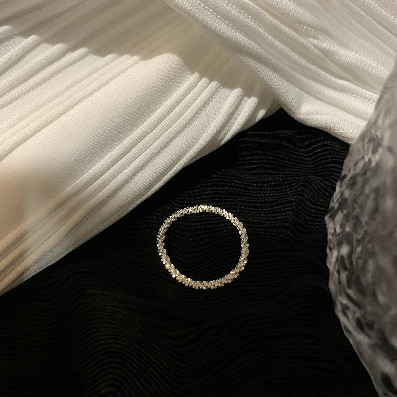 LATS Light Luxury Popular Silver Colour Sparkling Rings