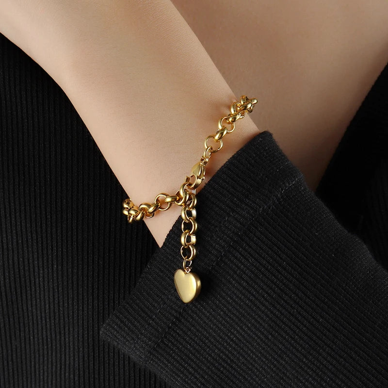 Heart Pendant Bracelets With Beads Exquisite Natural Stone