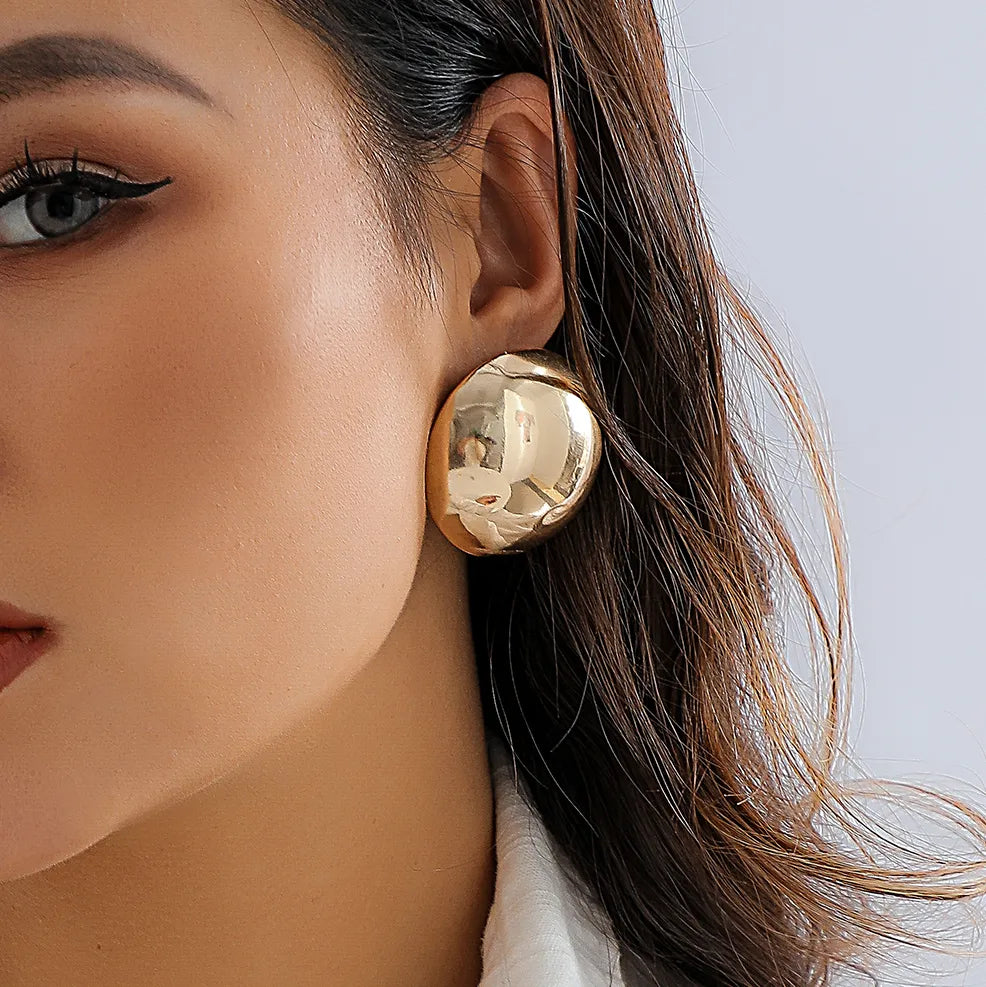 Big Ball Metal Stud Earrings